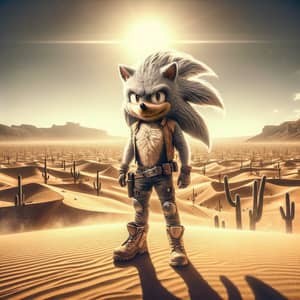 Anthropomorphic Hedgehog in Desert Biome - Gaming Adventure Character