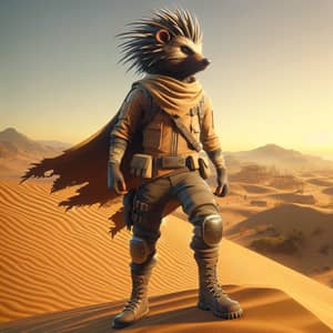 Male Porcupine Battle Royale Character in Desert Biome