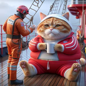 Chubby British Ginger Cat Rescued at Sea