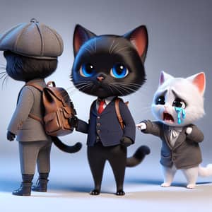 Hyper-Realistic Animation Inspired Cat Battle Scene