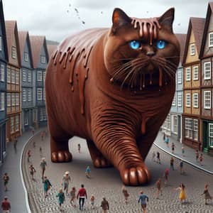 Chocolate Cat - Hyperrealistic British Cat in the City