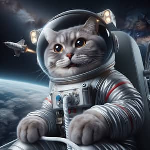Astronaut Cat in Outer Space: Hyperrealism & Photorealism Display