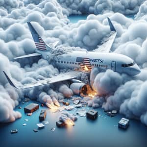 Plane Crash in Ocean: Realistic Scene with Engulfed Aircraft
