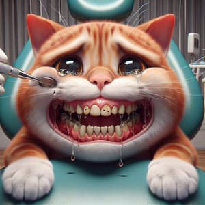 Chubby Red Cat Dentist Visit | Professional Hyperrealism Photo