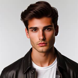 Trendy Young Man with Stylish Dark Hair | Fashionable Image