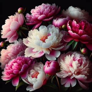 Stunning Blooming Peonies in Pink and White | Nature's Beauty