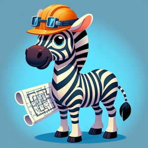 Zebra Engineer in My Little Pony Style - Cartoonish and Vibrant Image