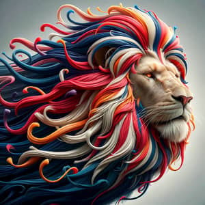Majestic Lion with Patriotic Mane | Fierce & Dominant Symbol