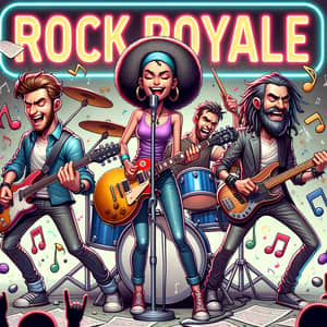 Rock Royale Magazine: Diverse Rock Band on Front Cover