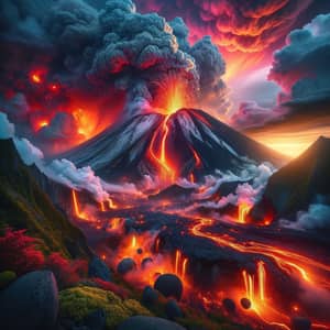 Colossal Active Volcano: Fiery Spectacle of Nature's Fury