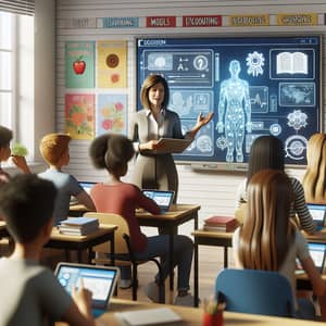 Modern Classroom with AI: Engaging Lesson for Diverse Students