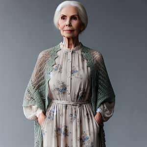 Graceful Elderly Caucasian Woman | Timeless Elegance Portrait
