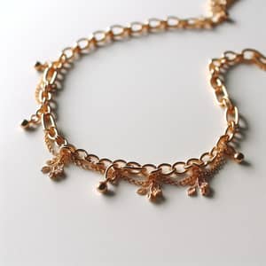Delicate Golden Chain on White Background