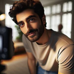 Engaging Middle-Eastern Man in Casual Attire | Portrait Photography