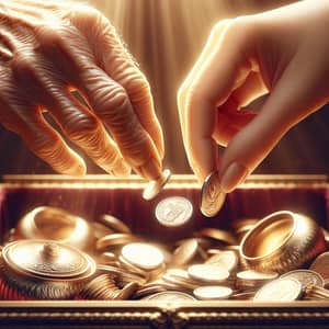 Elderly Woman's Offering in Grand Treasury