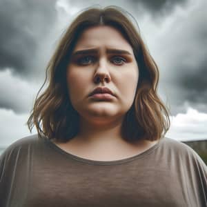 Strength and Resilience: Alone Plus-Size Woman Confronting Societal Pressures