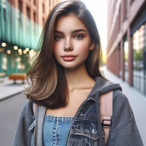 Youthful Woman Portrait in Urban Setting| High-Quality DSLR Style