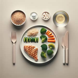 Minimalist Balanced Meal Plan: Clean Plate with Lean Proteins & Steamed Veggies
