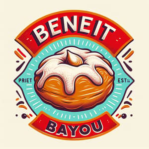 Whimsical and Playful Beignet Bayou Logo Design