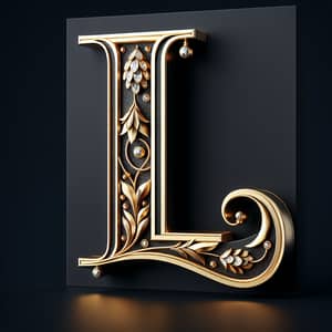 Luxury Golden 'L' Artwork | Elegant Decorative Design