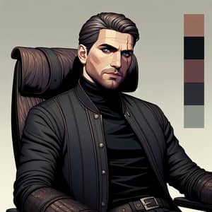 The Witcher Inspired Character Illustration in Modern Office Setting