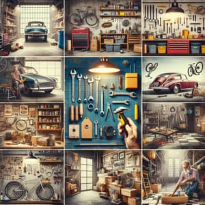 Garage Collage: DIY Projects, Vehicle Repairs, Tool Organization