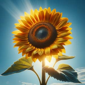 Vibrant Sunflower Against Clear Blue Sky