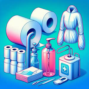 Hygiene Items: Toilet Paper, Hand Drying Paper, Liquid Soap & Disposable Coveralls
