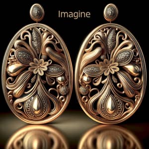 Elegant Oval Statement Earrings with Intricate Designs