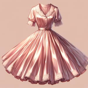 Vintage Style Pale Pink Satin Dress | Classic Feminine Design