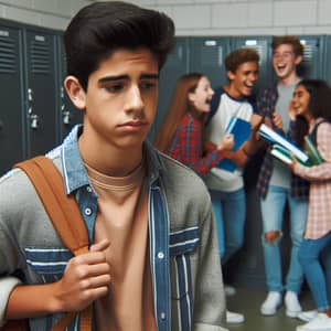 Hispanic Teenage Boy Facing Rejection at School - Courage and Hope