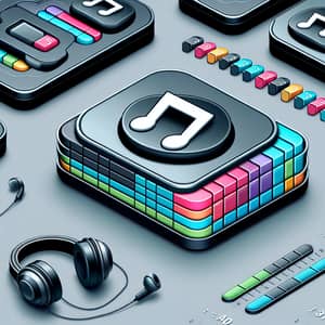 Colorful MP3 Audio Files Illustration with Music Notes