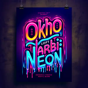 OKHO LOFT BARBI NEON Poster with Liquid Effect