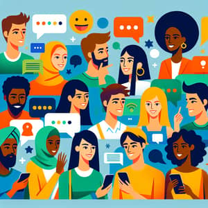Modern Diverse People Illustration | Connectivity & Interaction