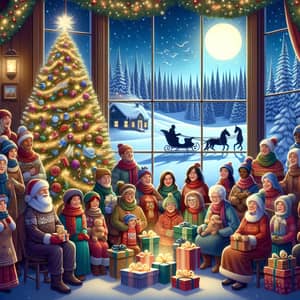 Heartwarming Festive Holiday Scene Illustration