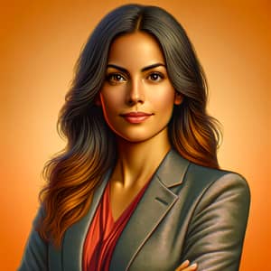 Vibrant Hyperrealistic Portrait of a Confident Hispanic Project Manager