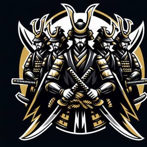 7 Ronin Gaming Logo | Samurai Japanese Design in Black and Gold