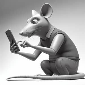 3D Rat in Human Form Scroll Social Media | High-Resolution Image