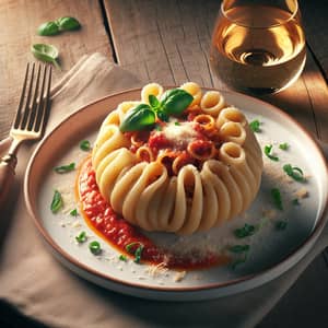 Delicious Tucked-In Pasta Dish with Marinara Sauce and Parmesan Cheese