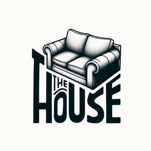 Hand-Drawn Logo Design with Sofa for The House