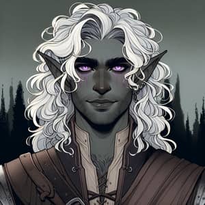 Half-Drow Male with Exotic Lilac Eyes | Adventurer Character