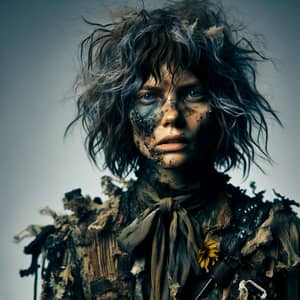 Post-Apocalyptic Portrait of a Weary Young Woman
