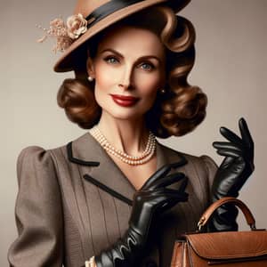 Vintage 40's Sophisticated Middle-Aged Woman Fashion Trends