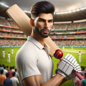 Intense Indian Cricket Player in Action | Stadium Scene