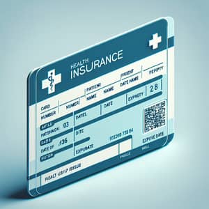 Health Insurance Card - Blue and White with Medical Symbols