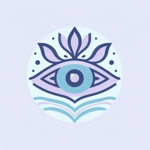 Mind Vision Hypnosis Logo Design - Serene Eye in Light Lavender & Blue