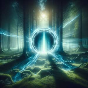 Mystical Forest Glowing Portal: Enchanting Fantasy Scene