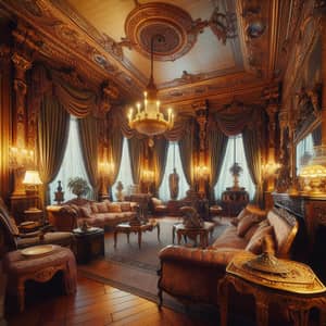 Luxurious Late 19th-Century Salon with Vintage Style