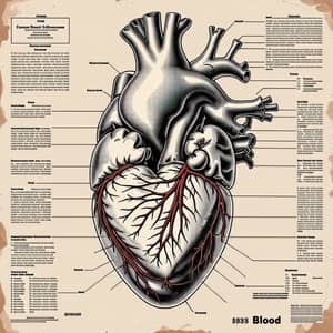 Anatomical Diagram of Heart Pumping Blood - Education Chart
