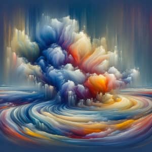 Ephemeral Water: Vibrant Abstract Digital Painting